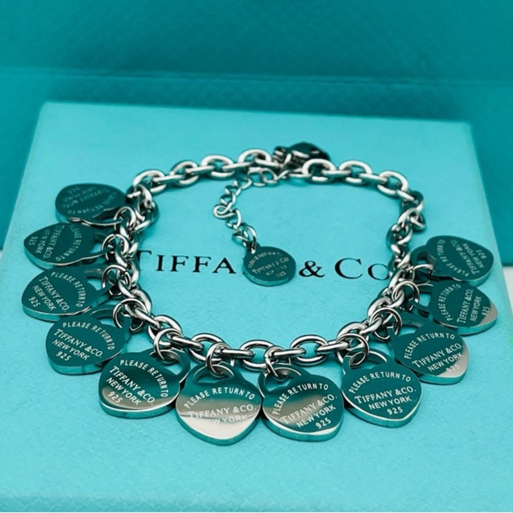 New Stainless Steel Bracelet with Dangling Hearts - Picture 8 of 8